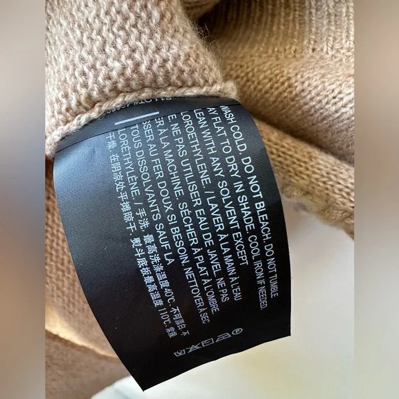 Theory 100% Cashmere Tan Cowl Turtleneck Vest Sweater Sleeveless Top, S - Picture 14 of 16